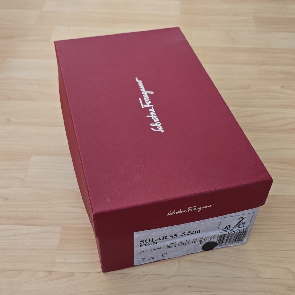 Salvatore Ferragamo Burgundy Shoe Box Gift Box 12.5"×7"×4.5"